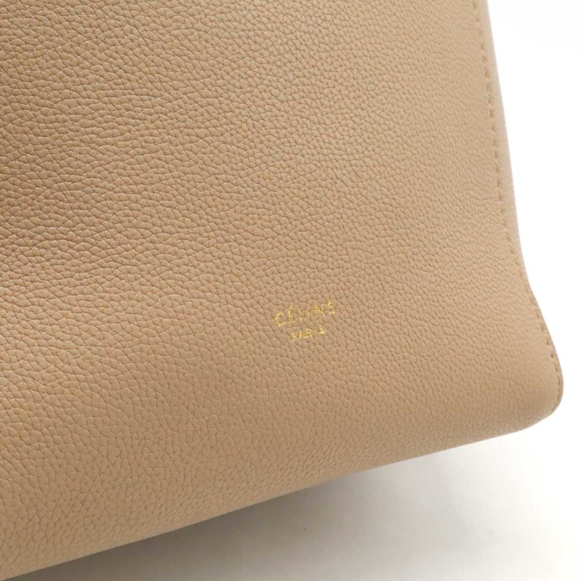 Celine Beige Leather Shoulder Bag
