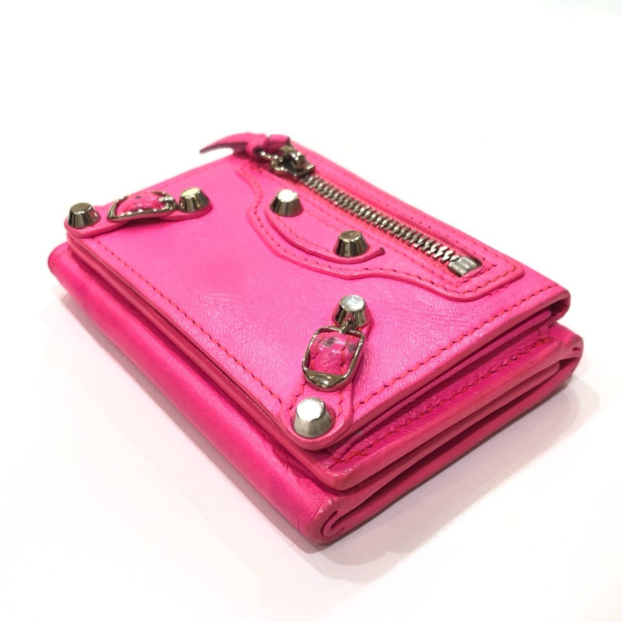 Balenciaga Pink Leather Wallet (Tri-Fold)