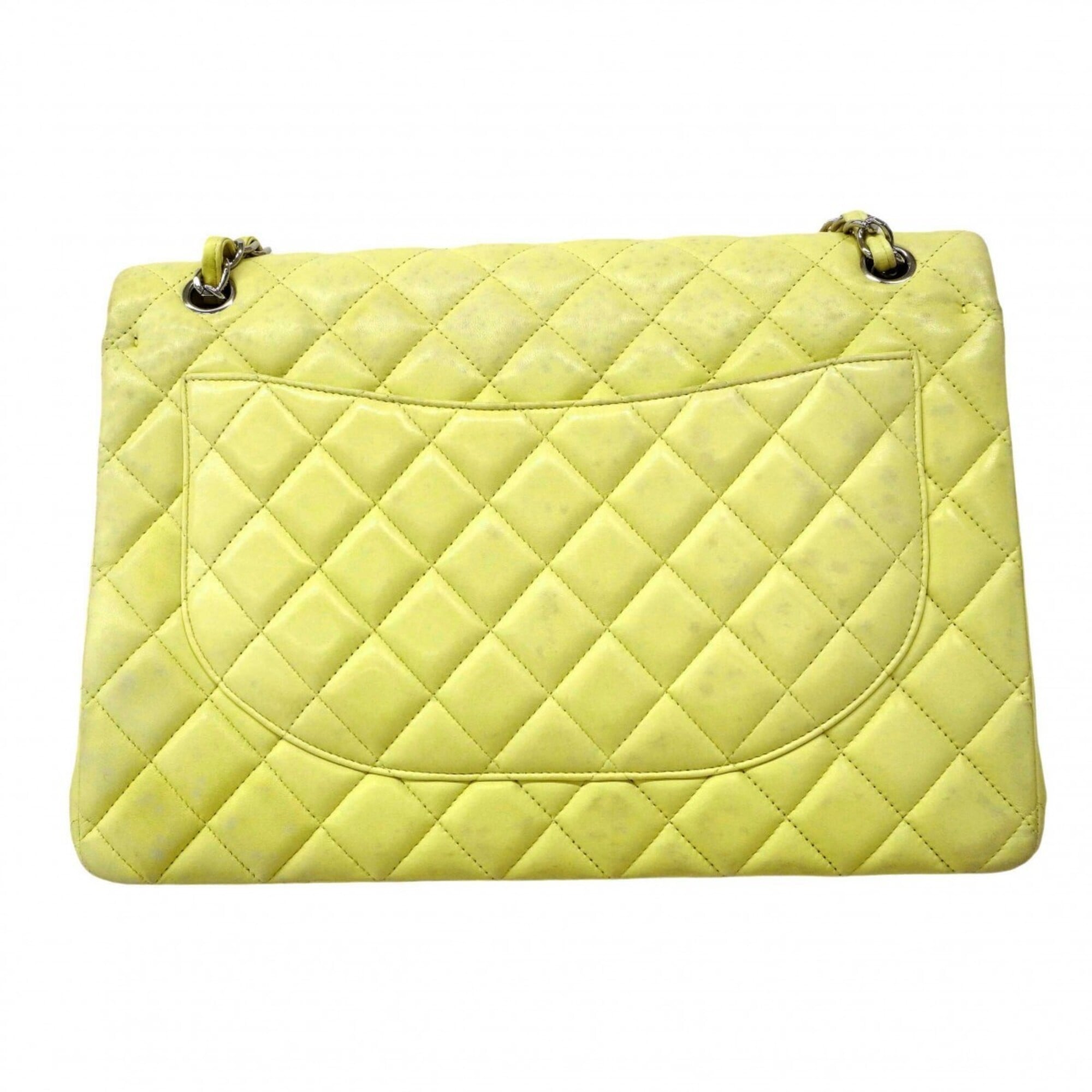 Chanel Lime Yellow Leather Shoulder Bag