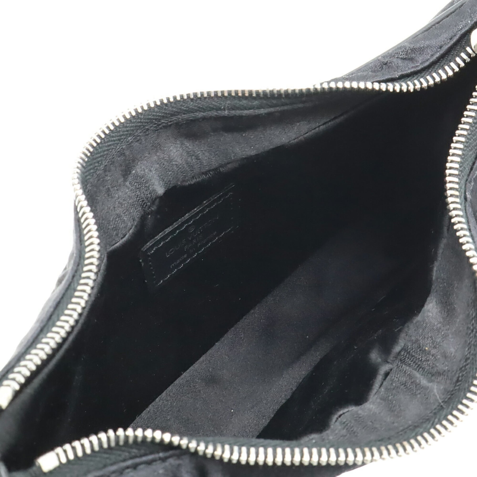 Louis Vuitton Noir Monogram Satin Leather Pouch