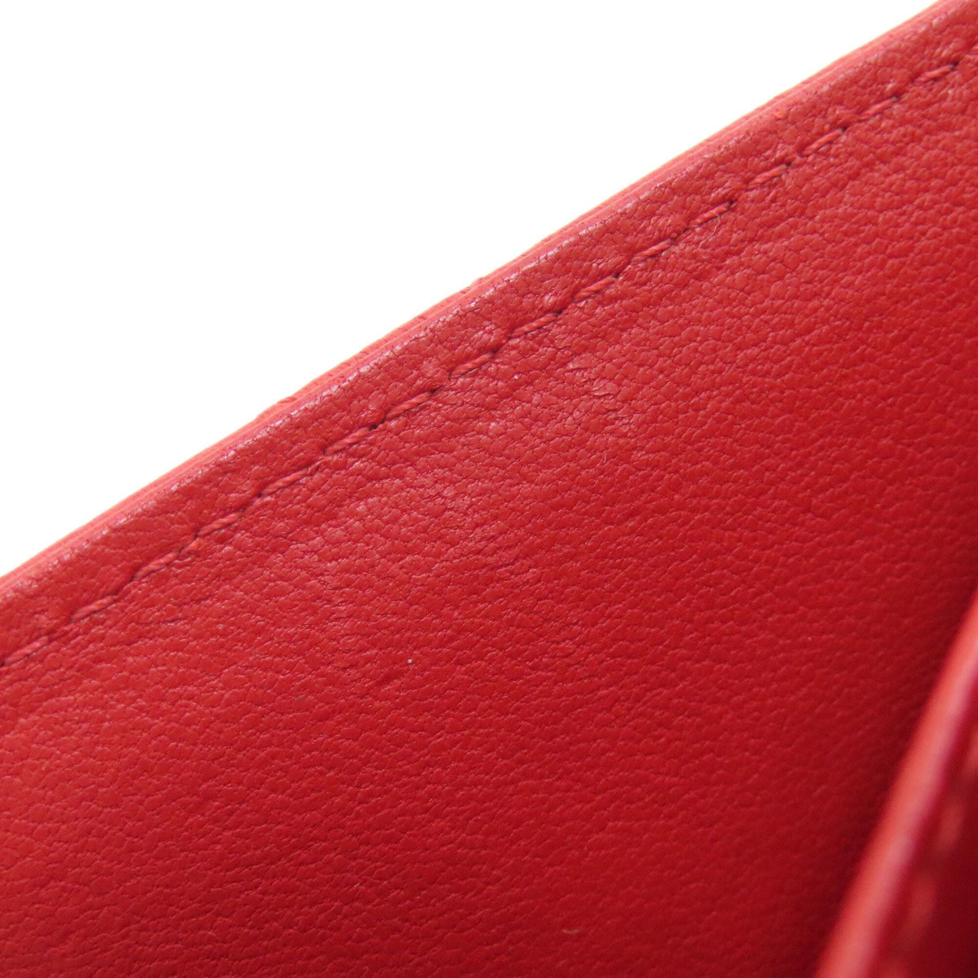Chanel Red Color Leather Wallet (Bi-Fold)