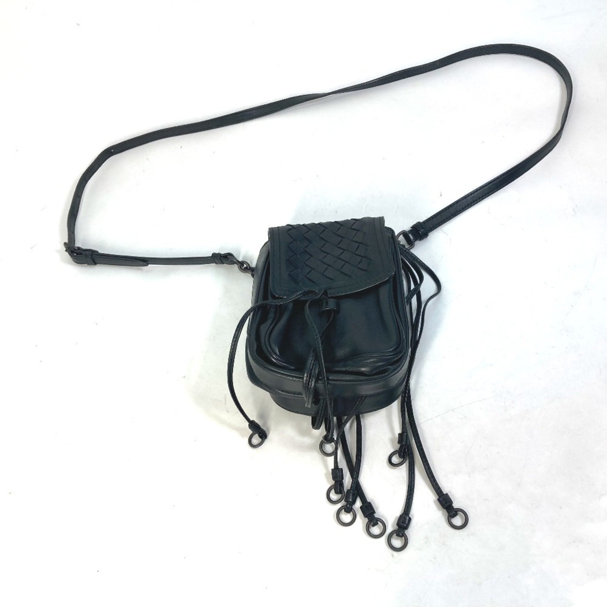 Bottega Veneta Black Intrecciato Pochette Pouch Shoulder Bag