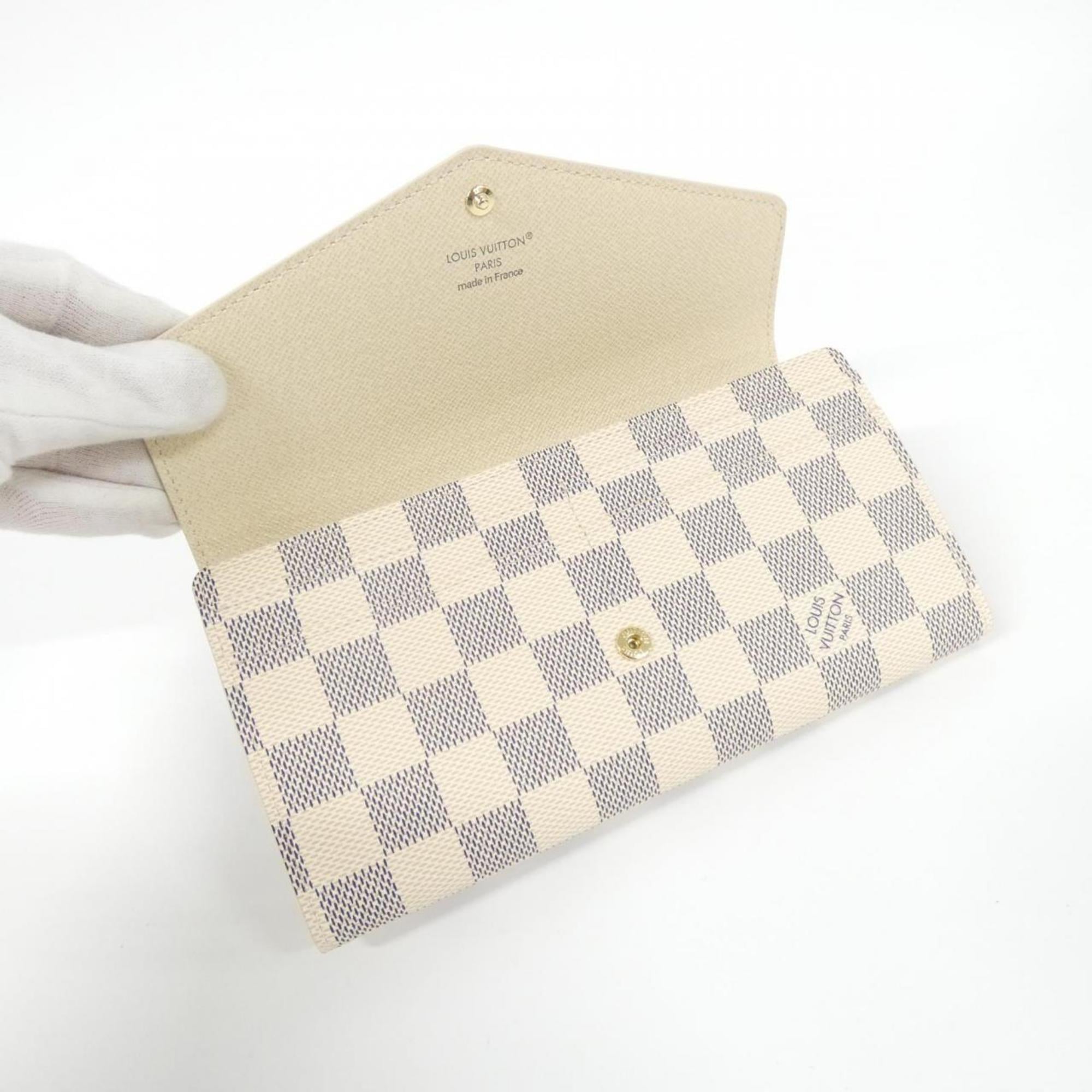 Louis Vuitton Azur White Coated Canvas Long Wallet