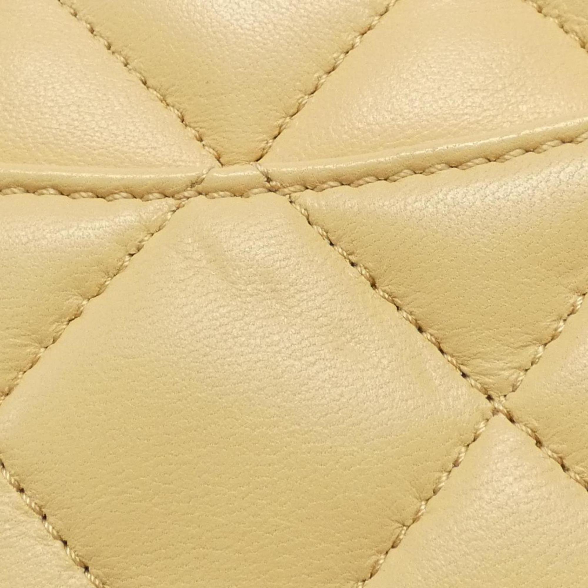 Chanel Beige Leather Shoulder Bag