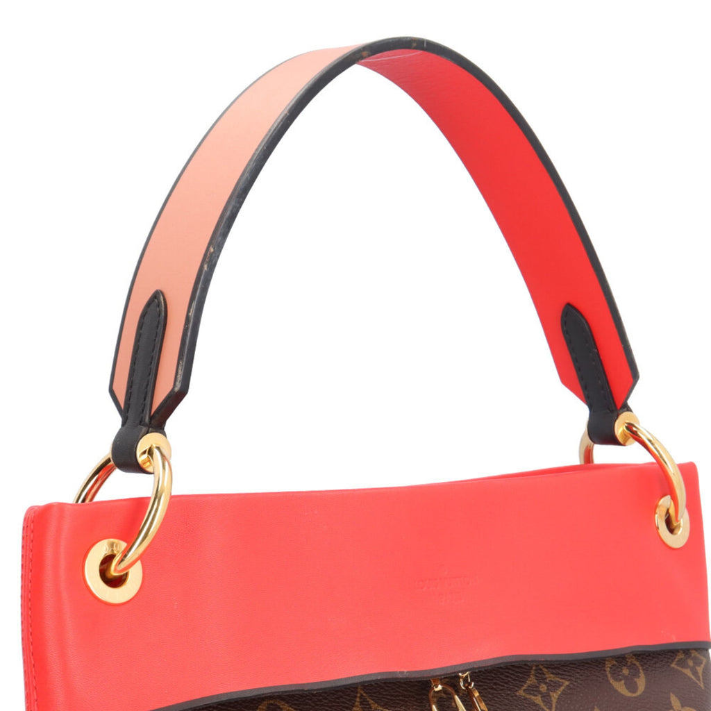 Louis Vuitton Brown Red Color Monogram Canvas Shoulder Bag