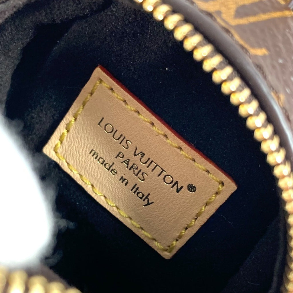 Louis Vuitton Brown White Monogram Fur Handbag Pouch