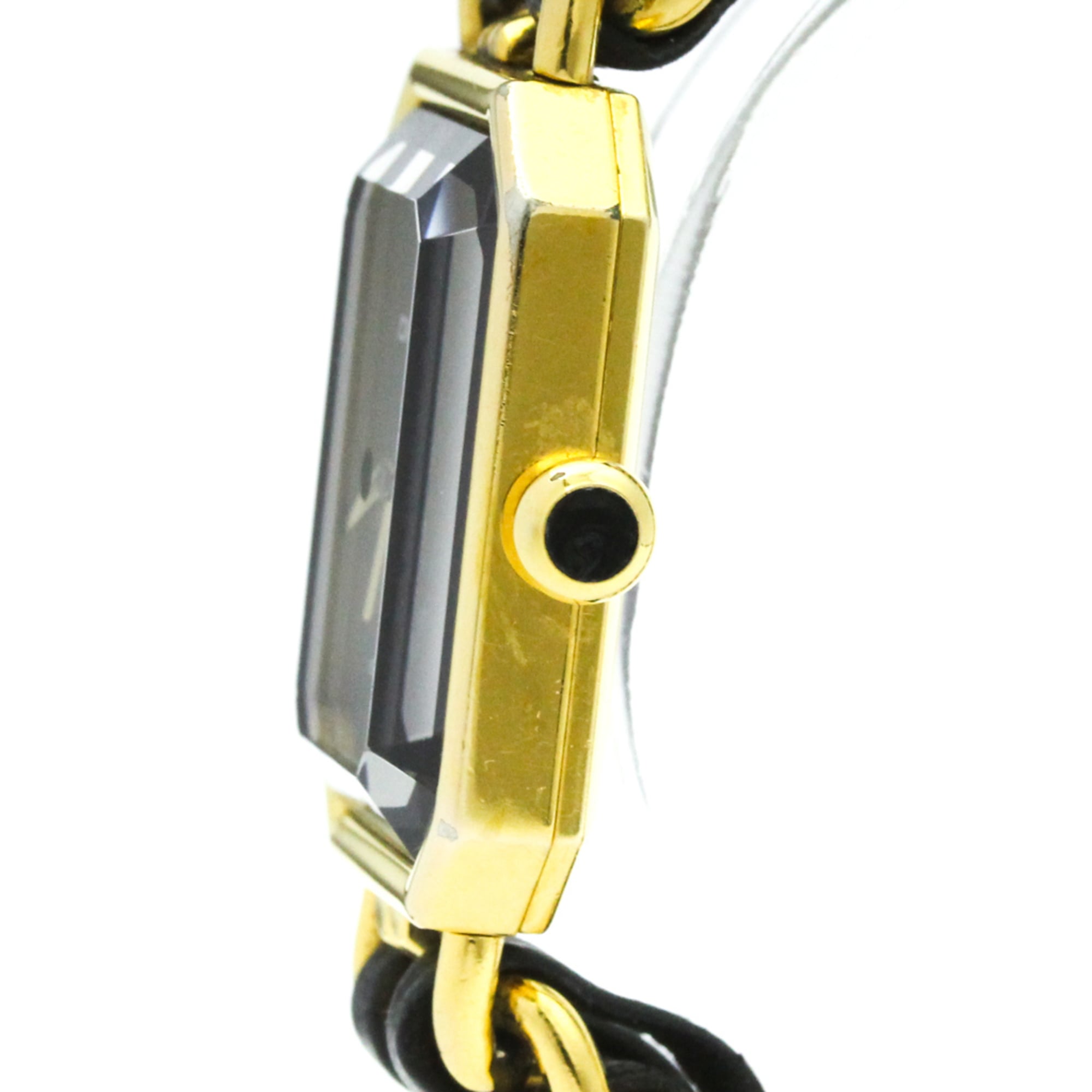 Chanel Premiere Rock Quartz Watch Plated Metal And Leather Watch