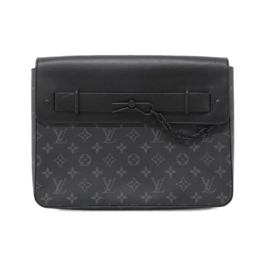 Louis Vuitton Black Coated Canvas Clutch Bag Handbag