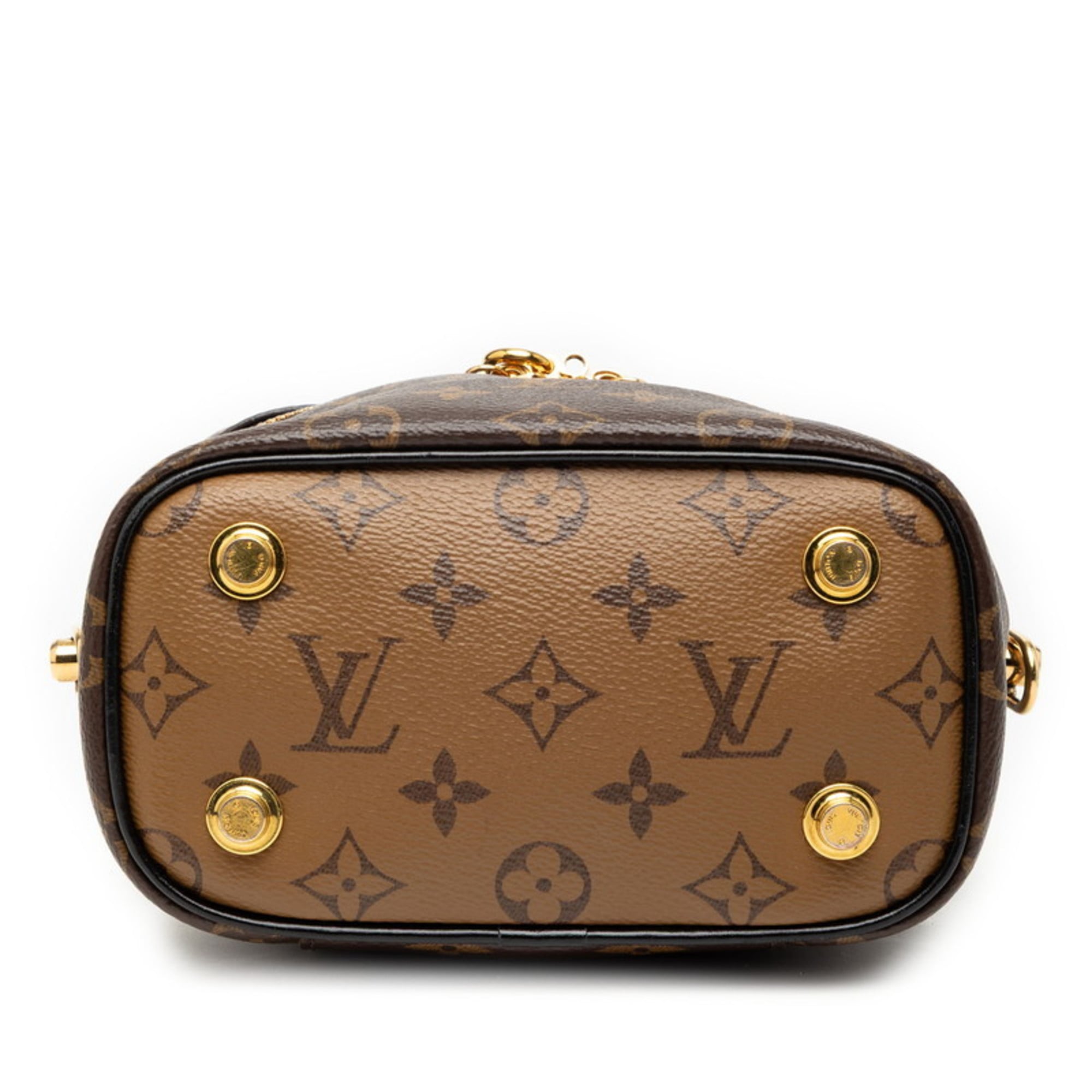Louis Vuitton Black Brown Pvc Leather Shoulder Bag Vanity Bag
