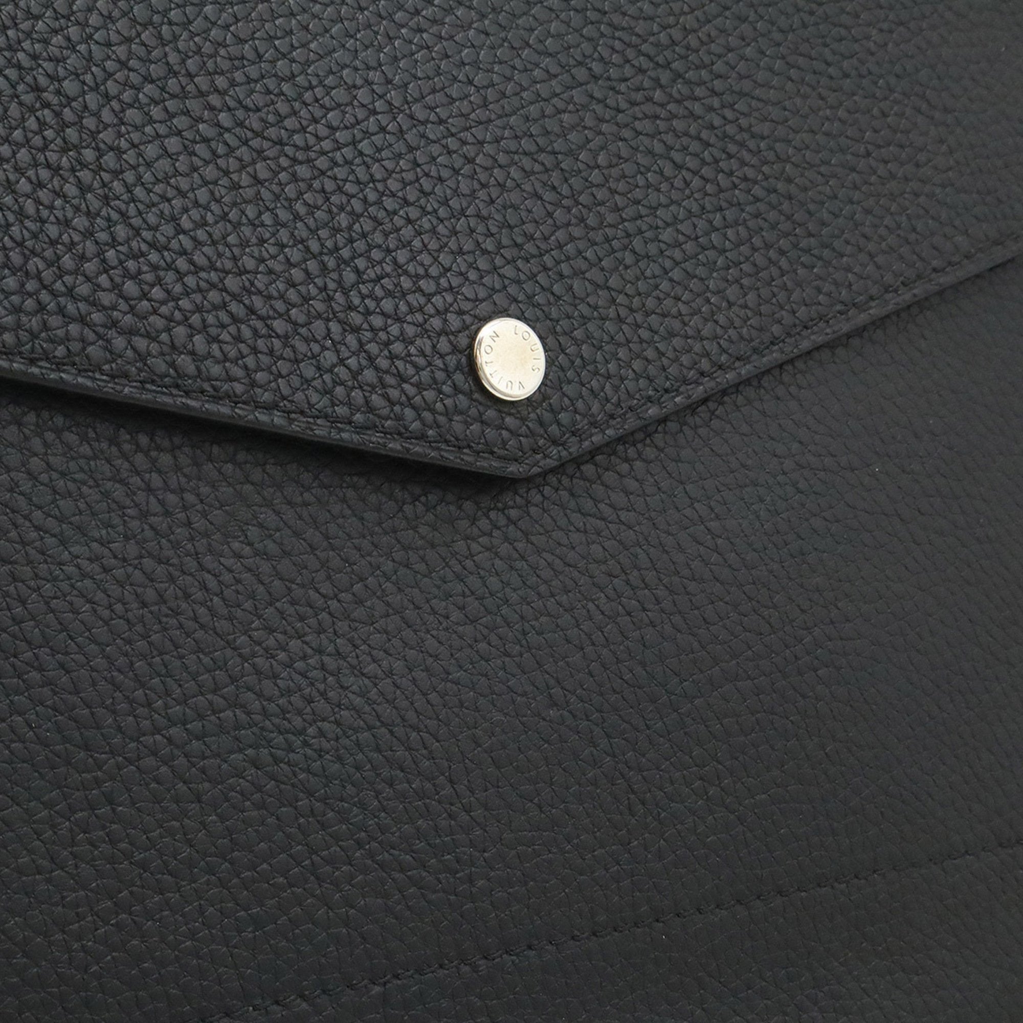 Louis Vuitton Noir Leather Clutch Bag Pochette