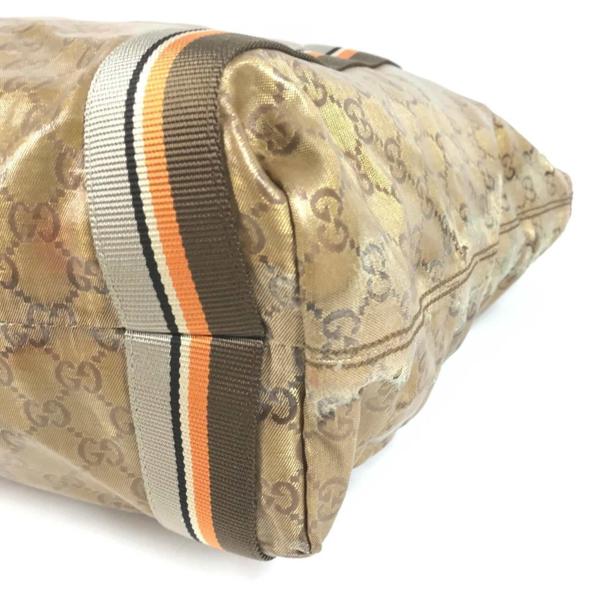 Gucci Gold Coated Canvas Shoulder Bag Tote Bag (Pre-Owned)