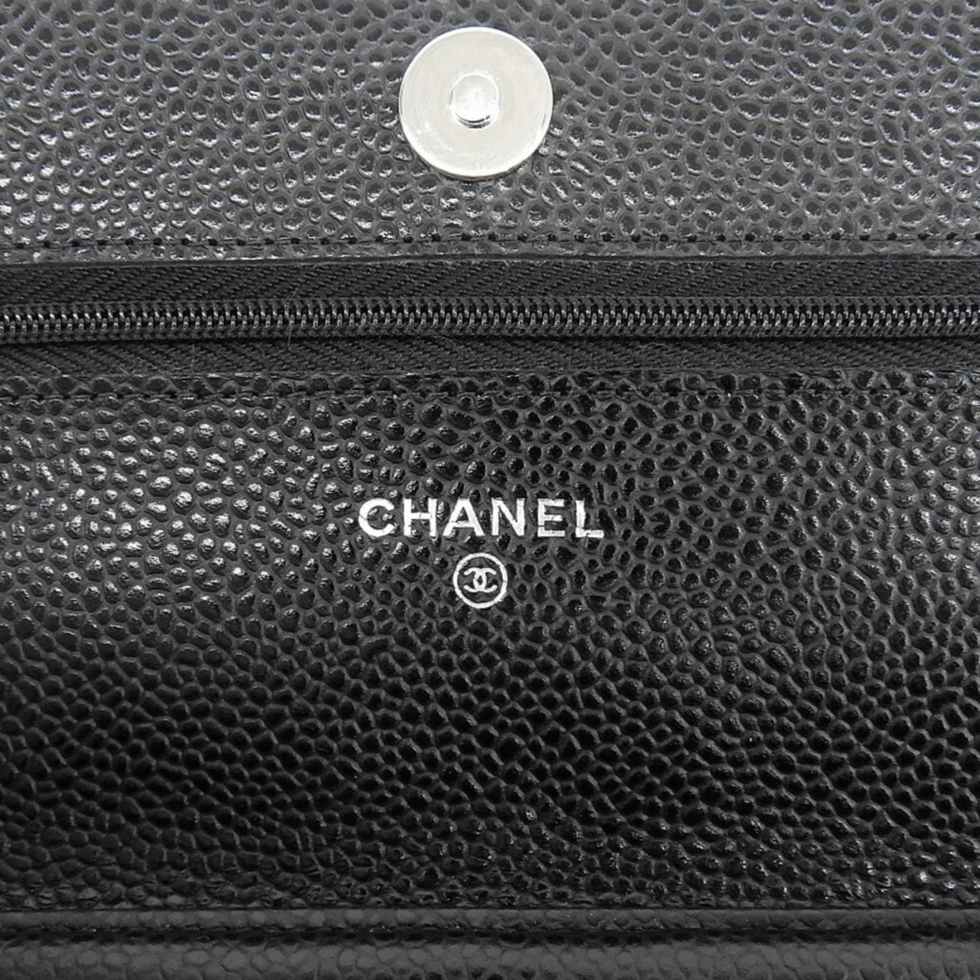 Chanel Black Grained Calfskin Shoulder Bag
