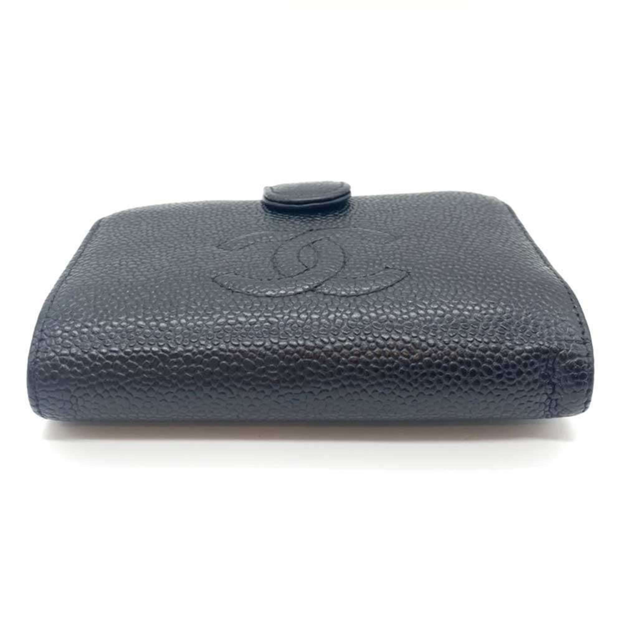 Chanel Black Grained Calfskin Wallet (Bi-Fold)