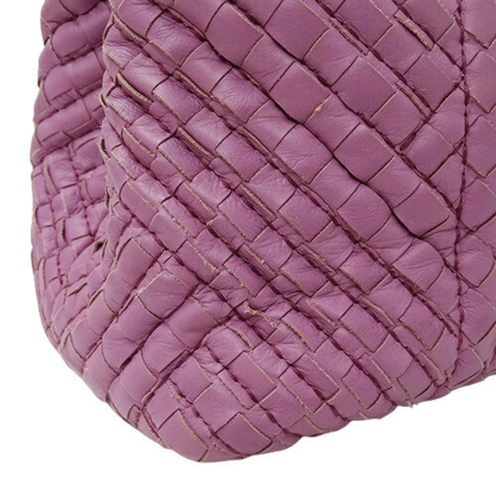 Bottega Veneta Pink Purple Leather Tote Bag