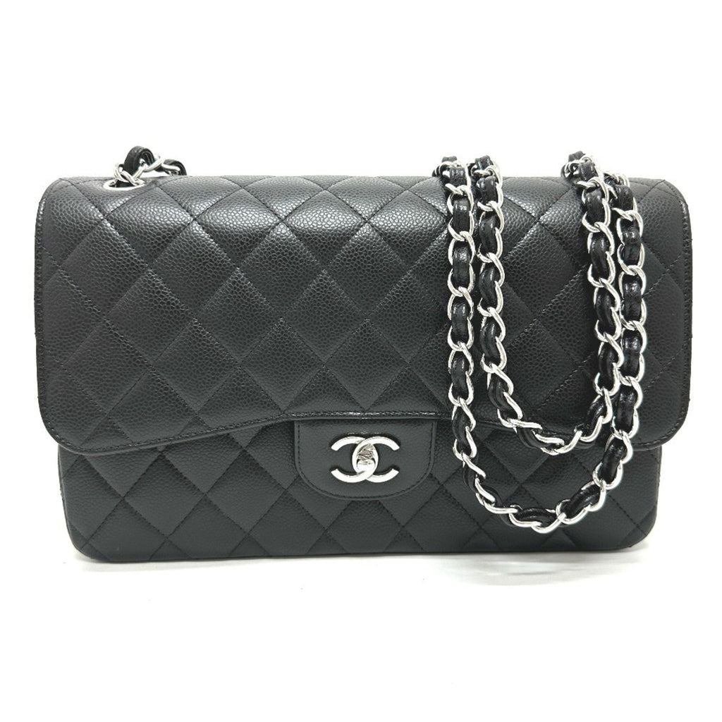 Chanel Black Grained Calfskin Shoulder Bag