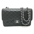 Chanel Black Grained Calfskin Shoulder Bag