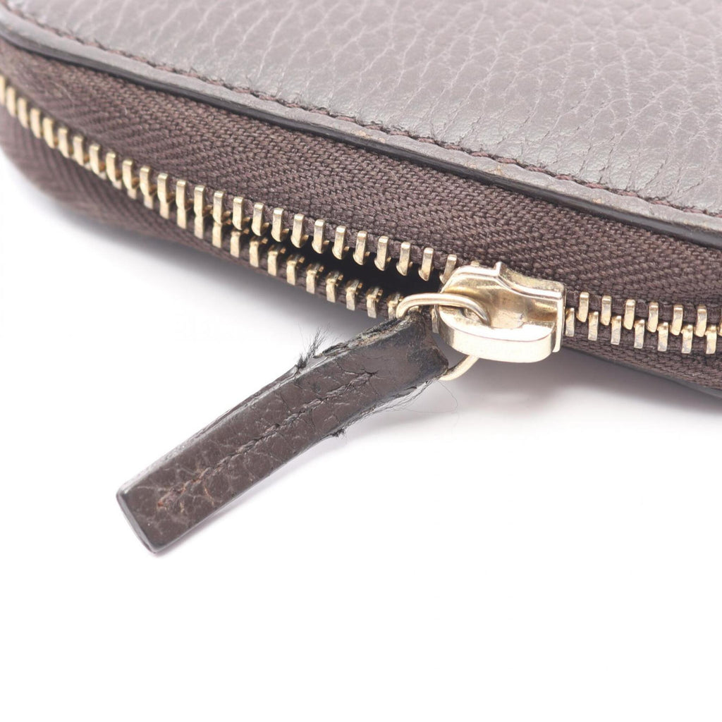 Gucci Brown Leather Long Wallet (Bi-Fold) (Pre-Owned)
