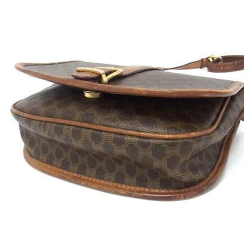 Celine Brown Pvc Leather Pochette Shoulder Bag