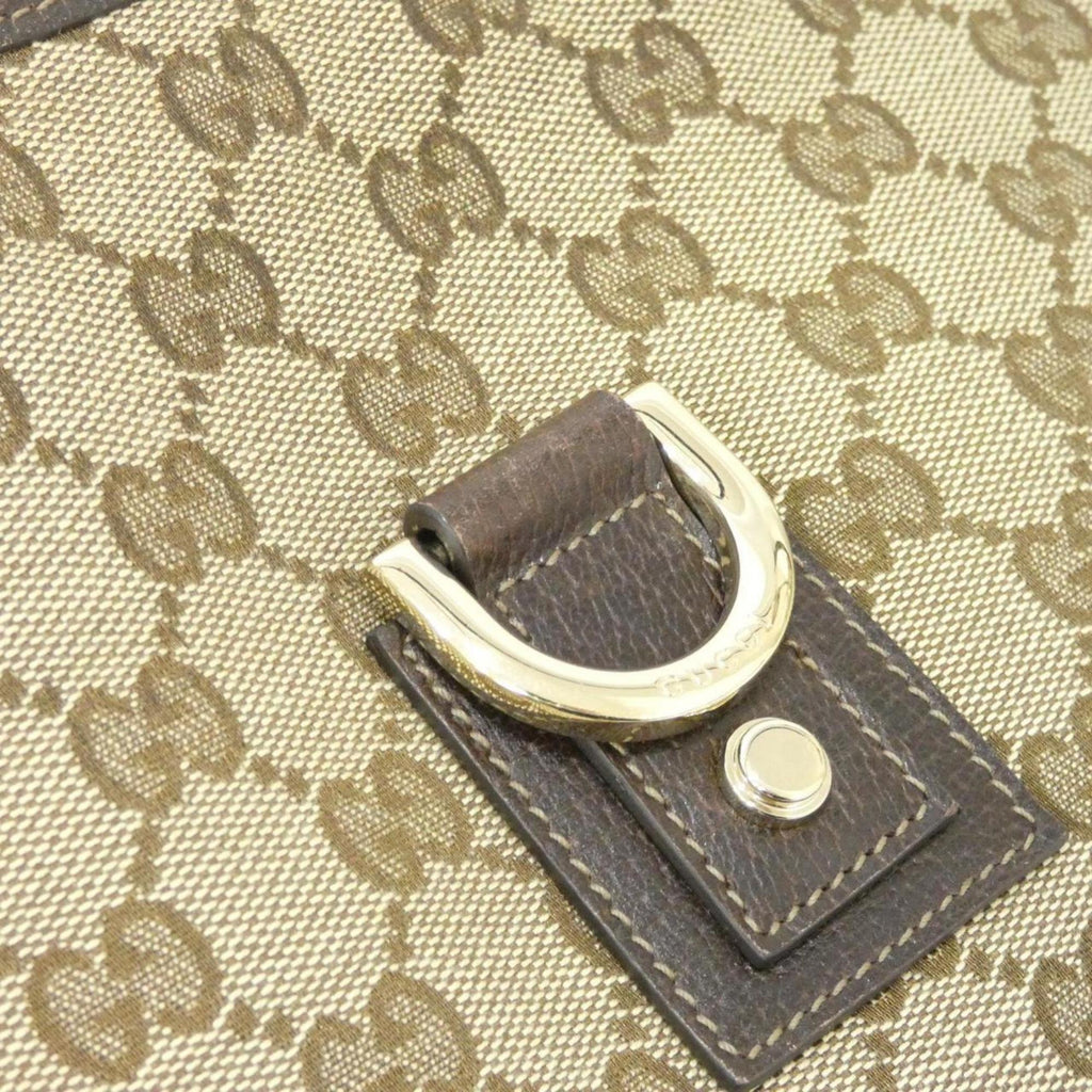 Gucci Beige Brown Gg Canvas Shoulder Bag (Pre-Owned)