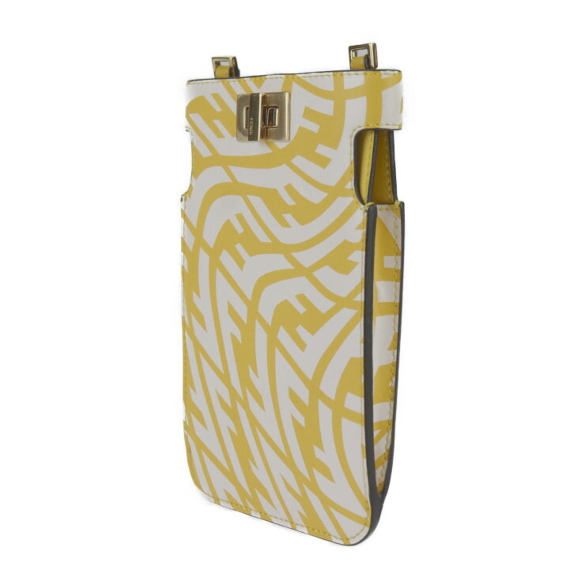 Fendi Yellow Leather Pochette Pouch Shoulder Bag
