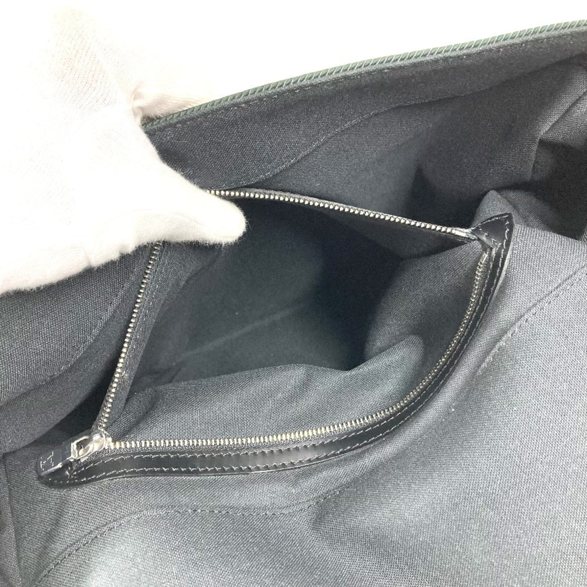 Louis Vuitton Ardoise Black Khaki Taiga Leather Nylon Leather Messenger Bag Shoulder Bag