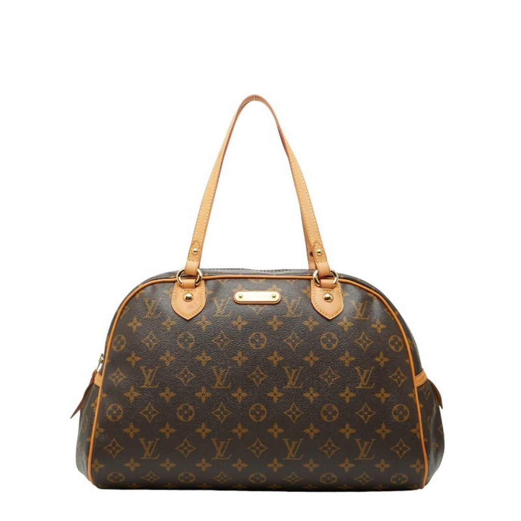Louis Vuitton Brown Pvc Leather Handbag Tote Bag