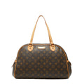 Louis Vuitton Brown Pvc Leather Handbag Tote Bag