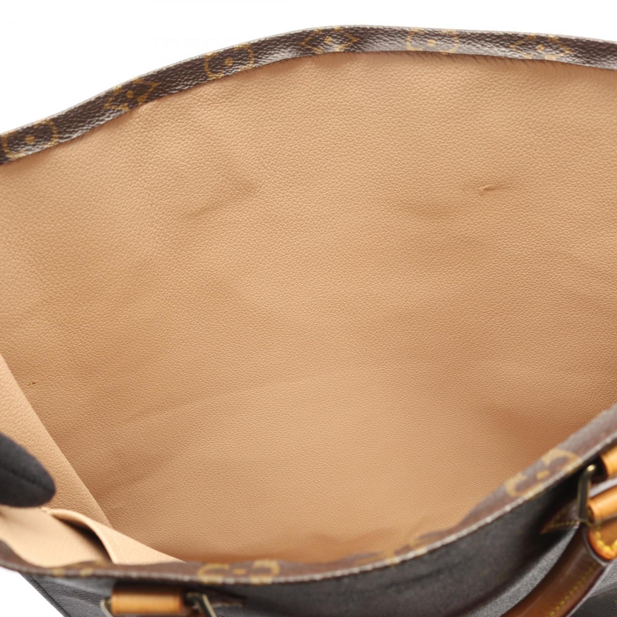 Louis Vuitton Brown Coated Canvas Leather Handbag Tote Bag
