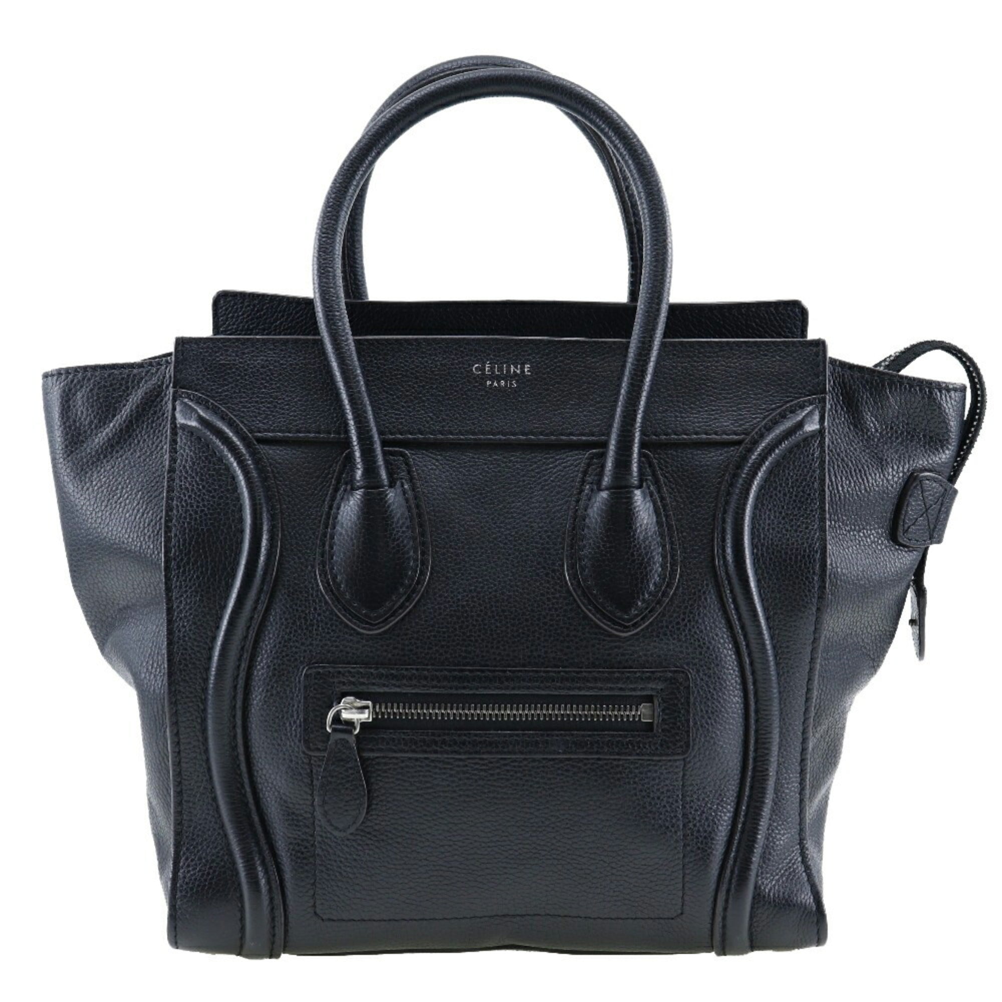 Celine Luggage Black Leather Handbag