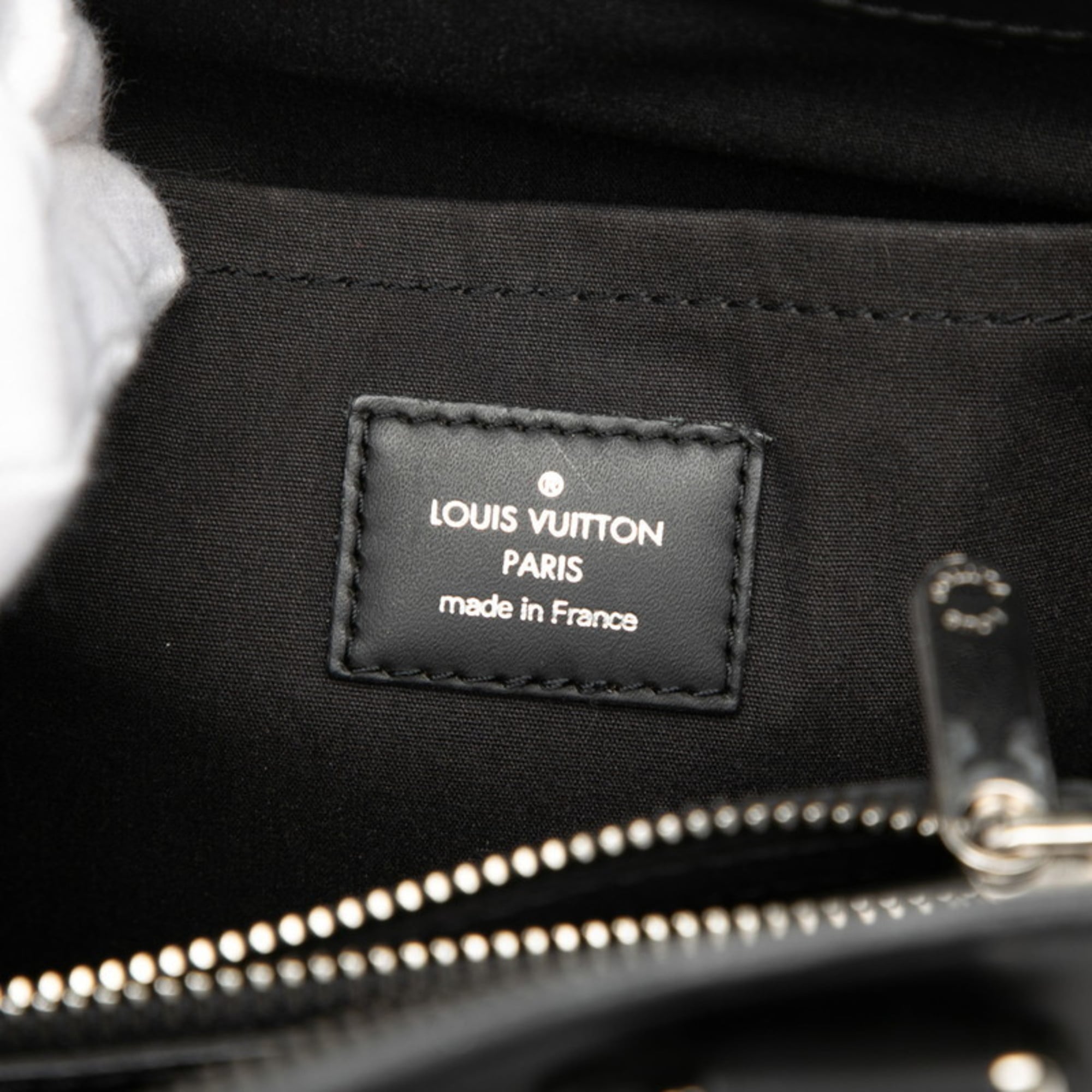Louis Vuitton Black Noir Leather Handbag Tote Bag