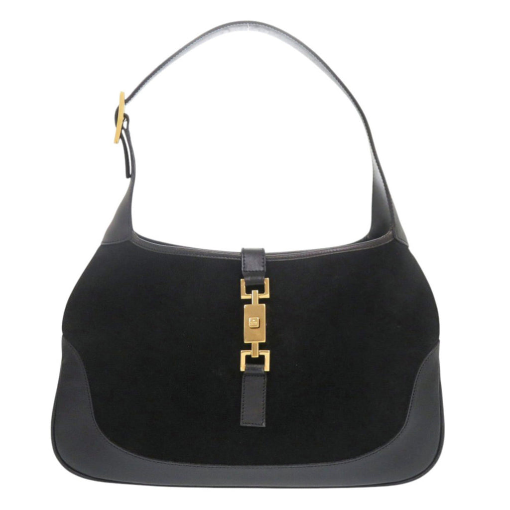 Gucci Black Suede Leather Handbag Shoulder Bag (Pre-Owned)