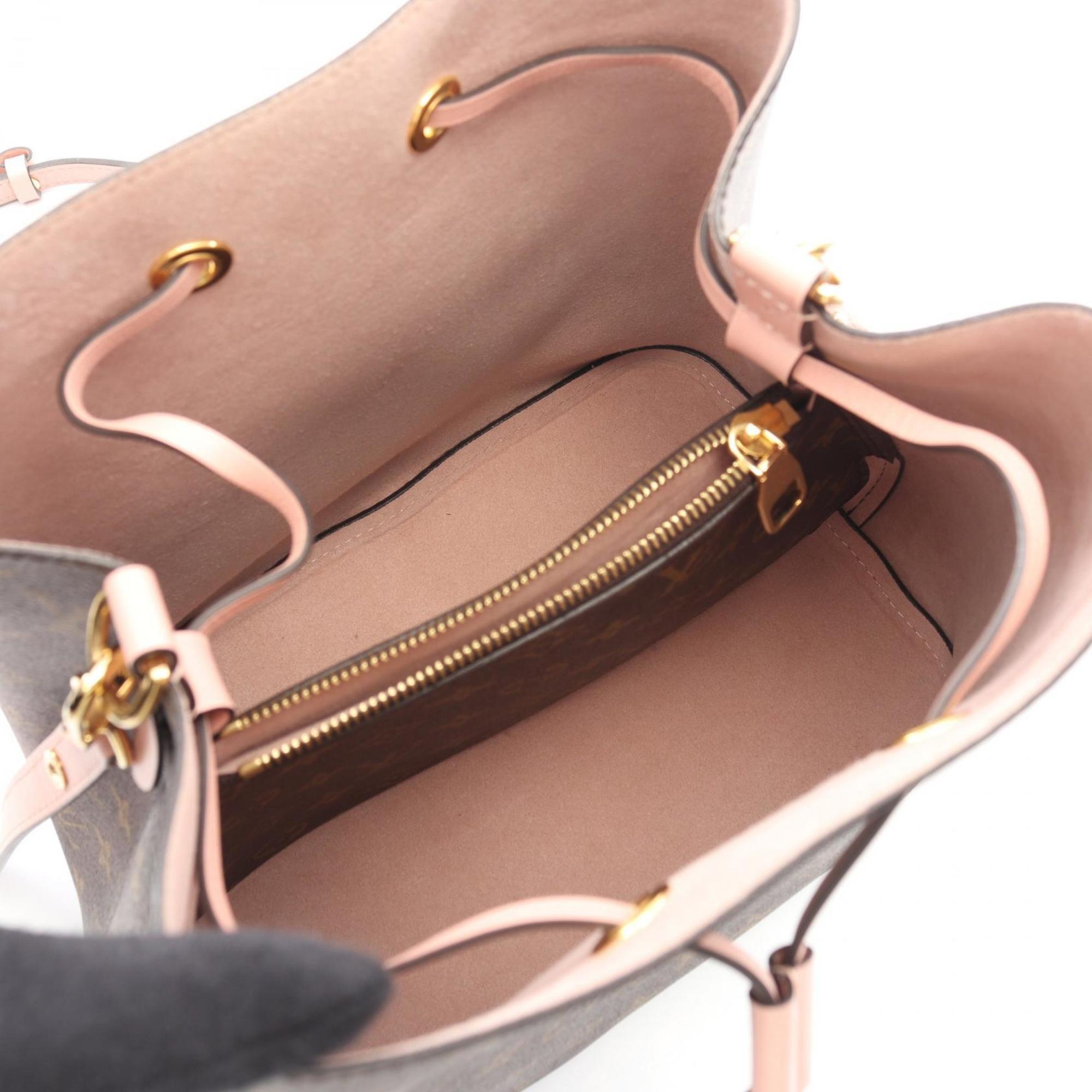 Louis Vuitton Brown Monogram Pink Rose Poudre Coated Canvas Leather Handbag Shoulder Bag