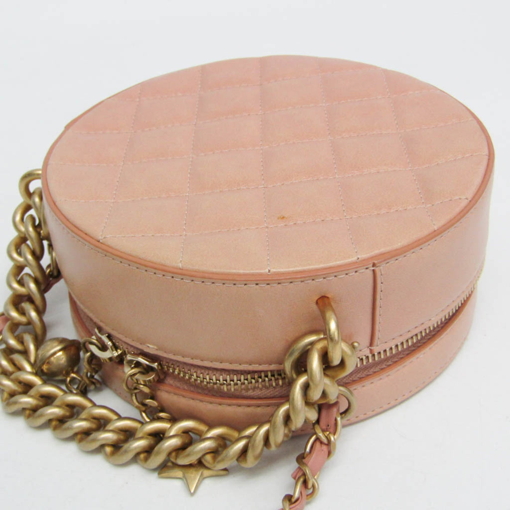 Chanel Round As Earth Crossbody Bag Glazed Calfskin Pink Leather Shoulder Bag Bag