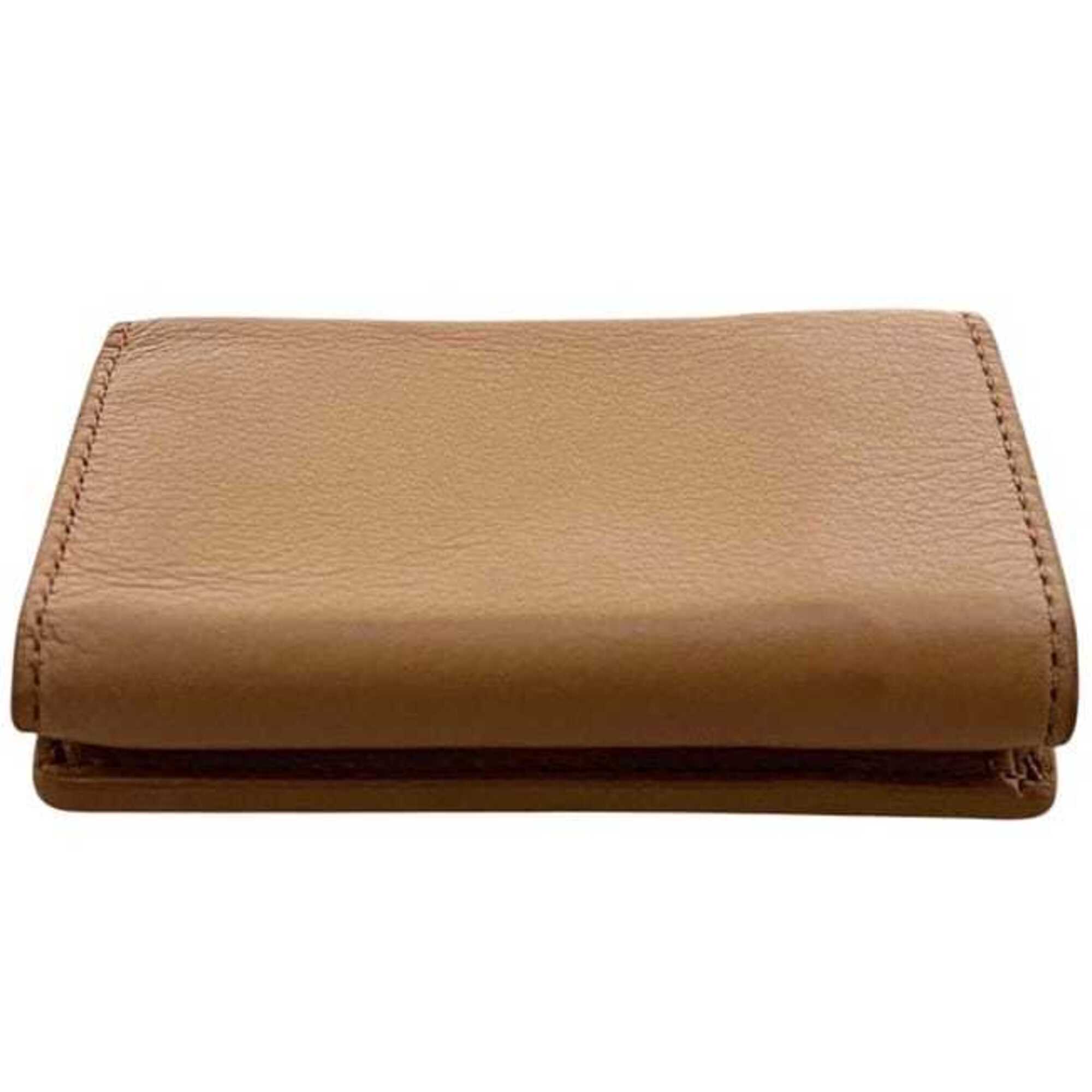 Balenciaga Beige Leather Wallet (Tri-Fold)