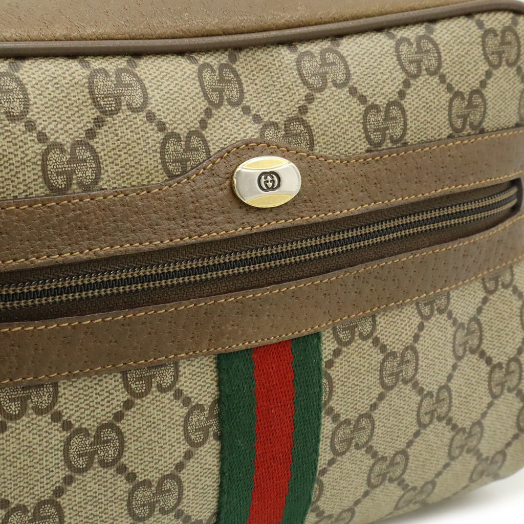 Gucci Beige Beige Brown Brown Green Red Color Gg Plus Pochette Shoulder Bag (Pre-Owned)
