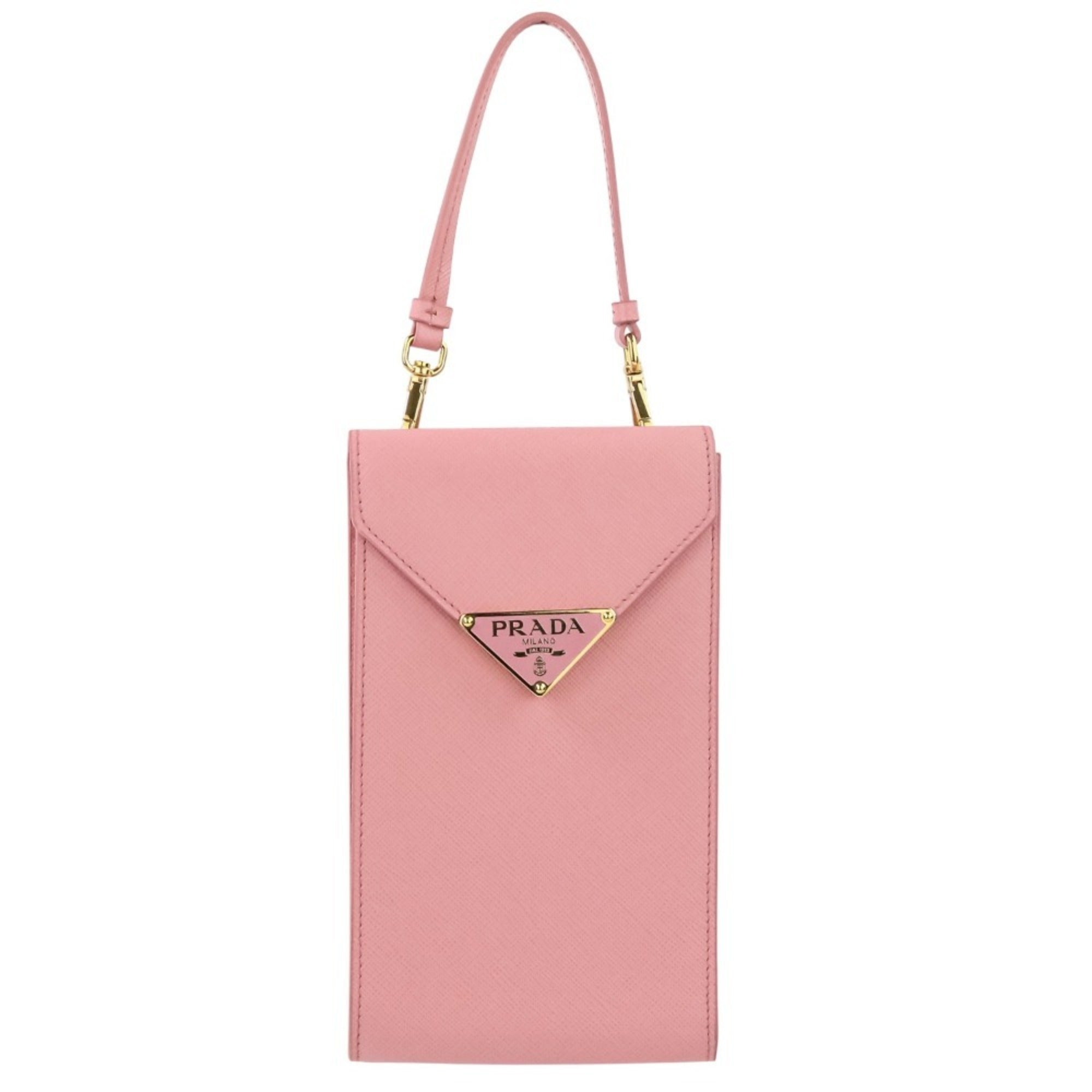 Prada Pink Leather Pochette Shoulder Bag