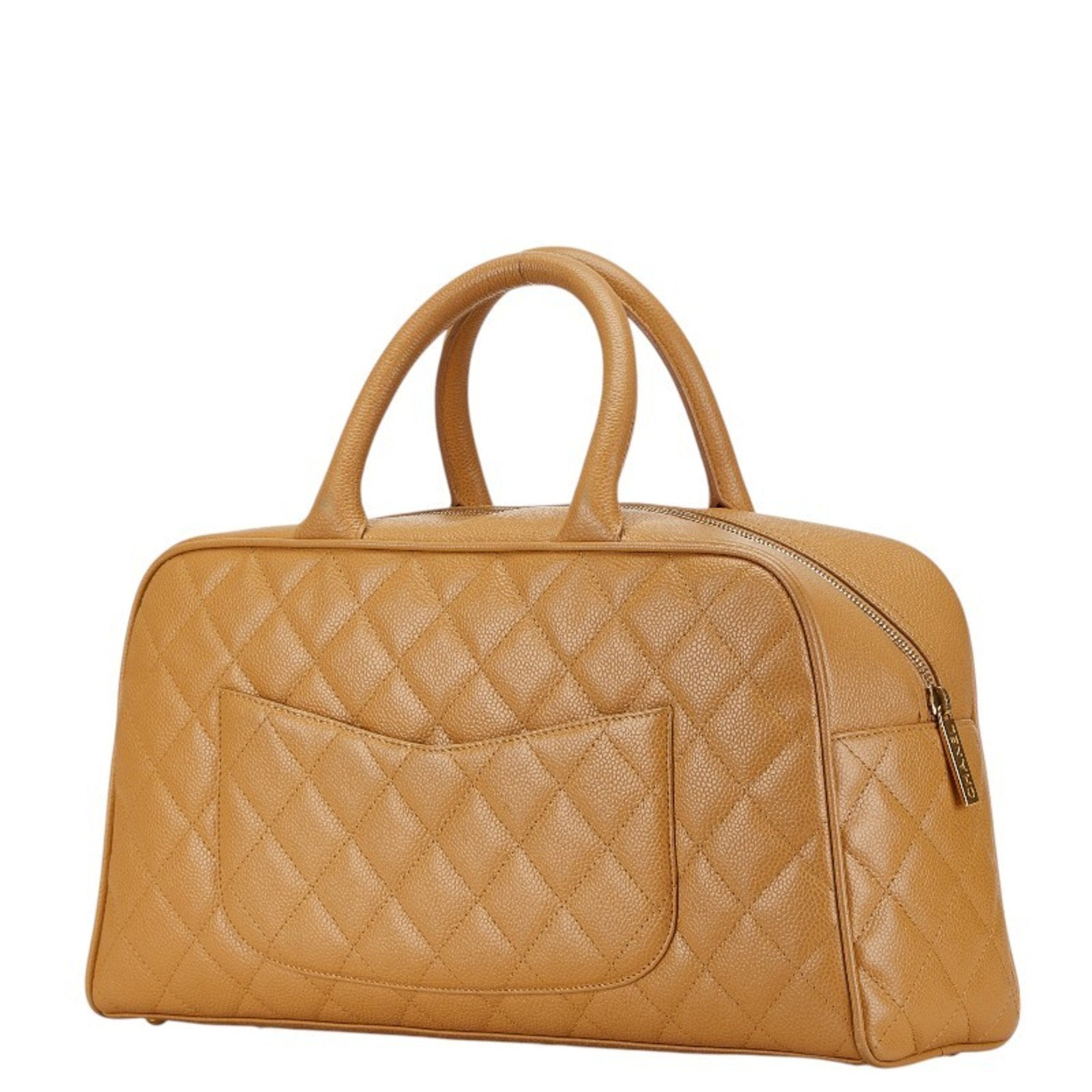 Chanel Beige Caviar Leather Handbag