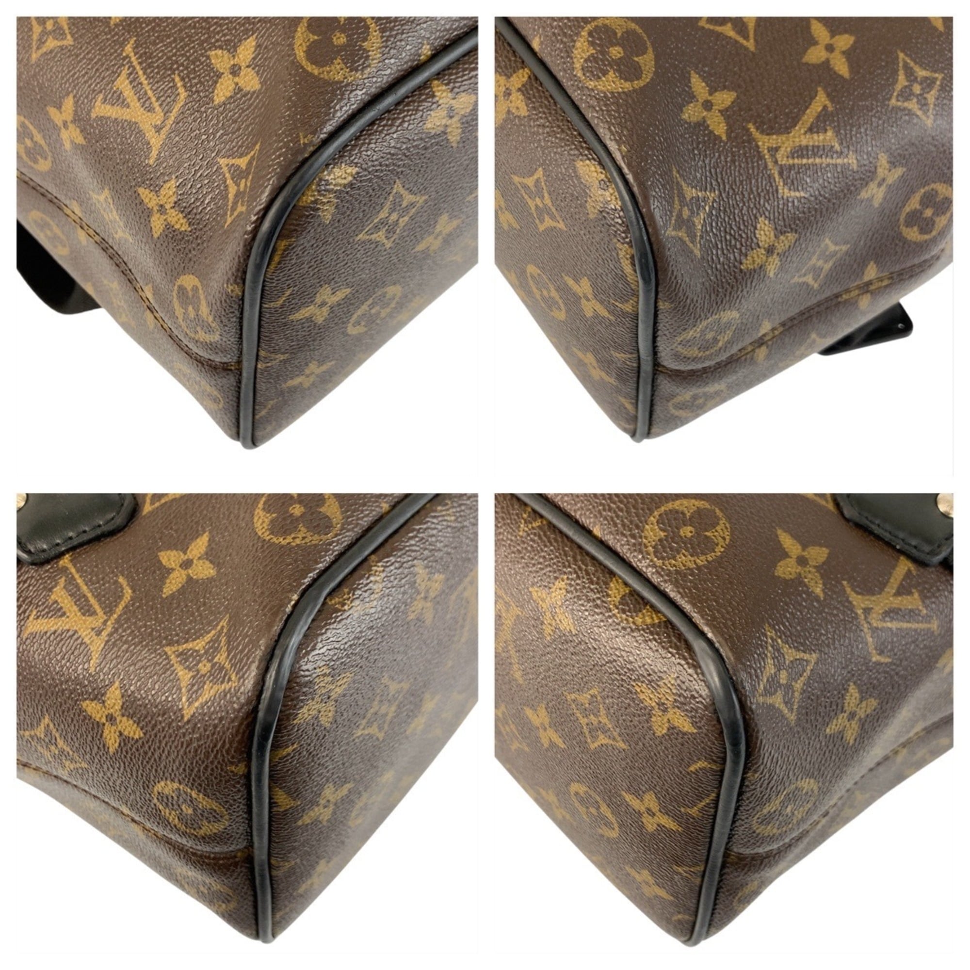 Louis Vuitton Black Brown Monogram Macassar Monogram Backpack