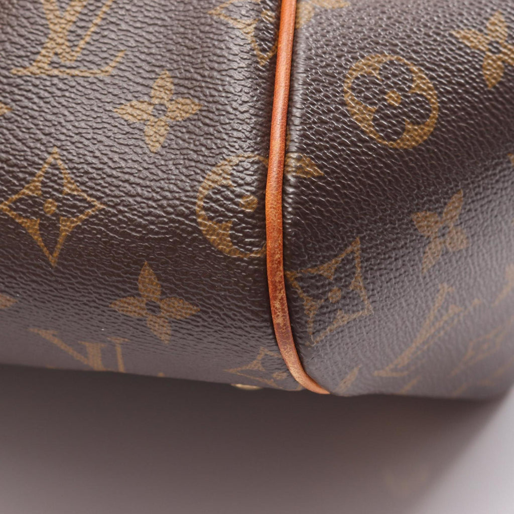 Louis Vuitton Brown Pvc Coated Canvas Leather Handbag