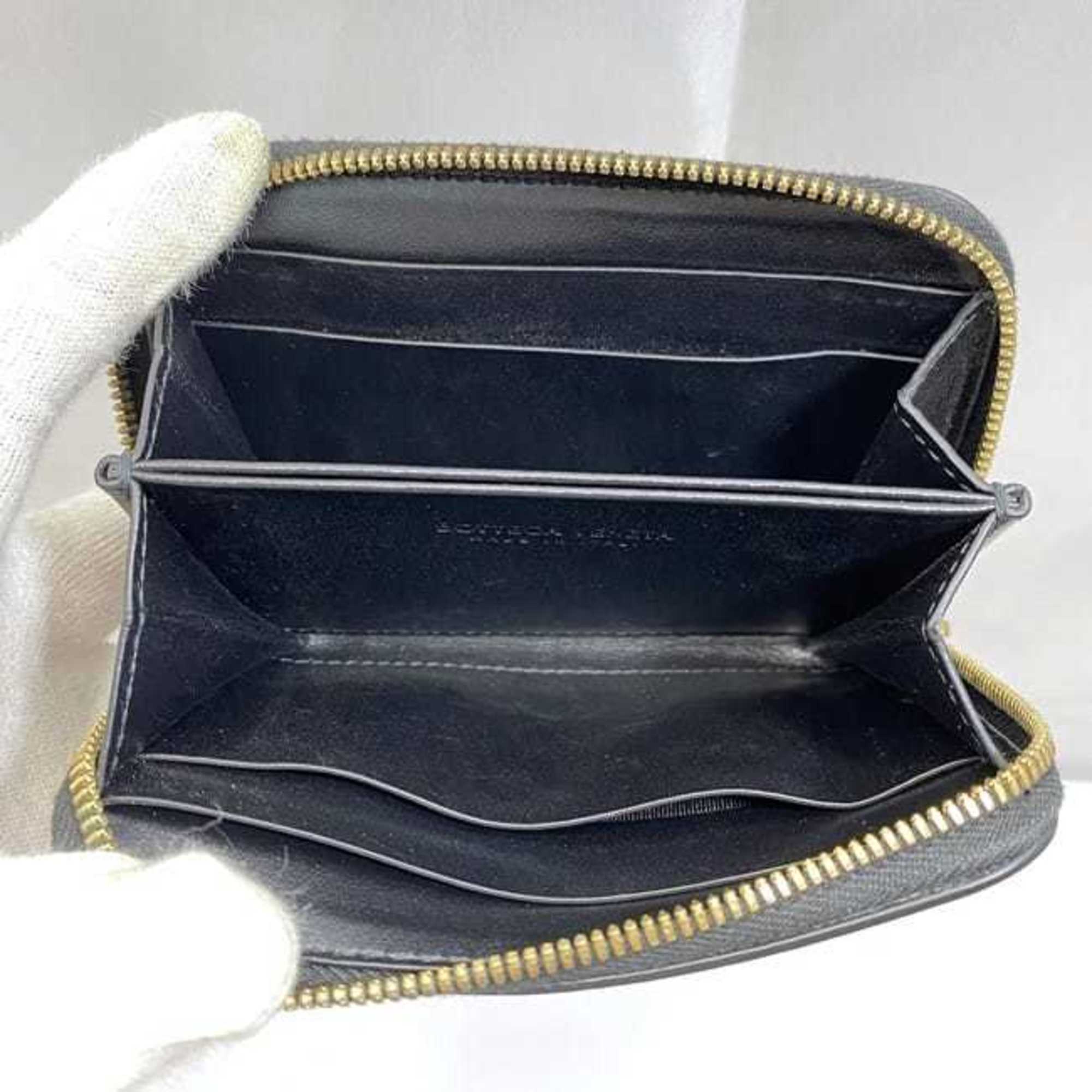 Bottega Veneta Black Leather Coin Purse/Coin Case