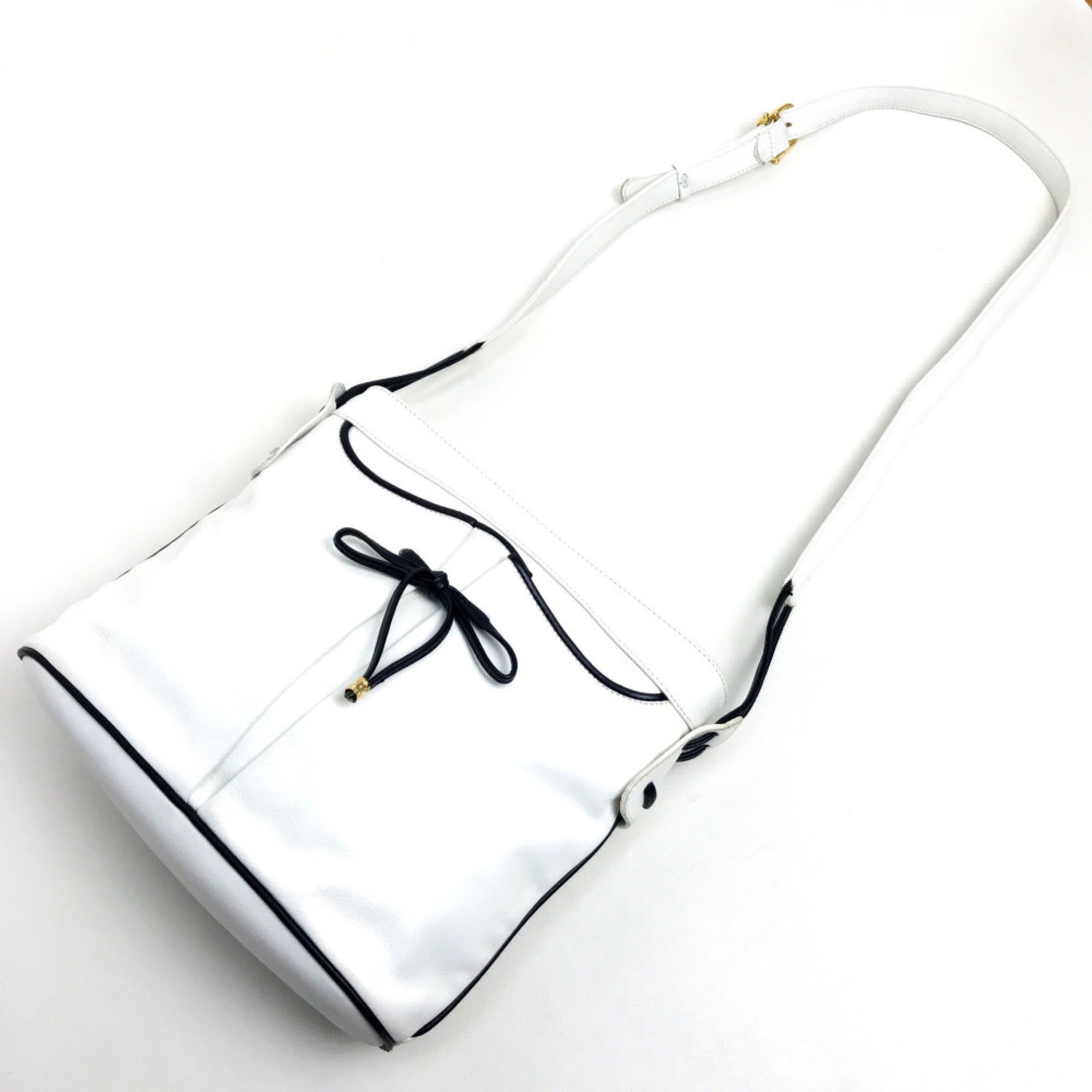 Celine White Leather Shoulder Bag
