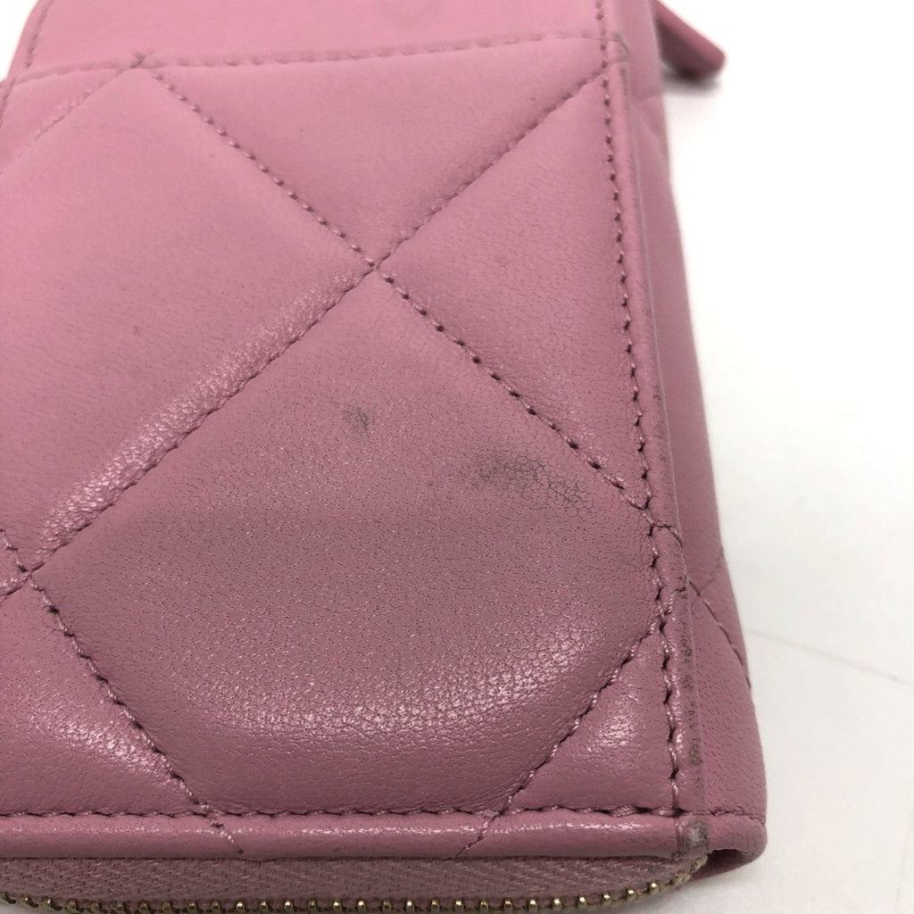 Chanel Pink Leather Coin Purse/Coin Case