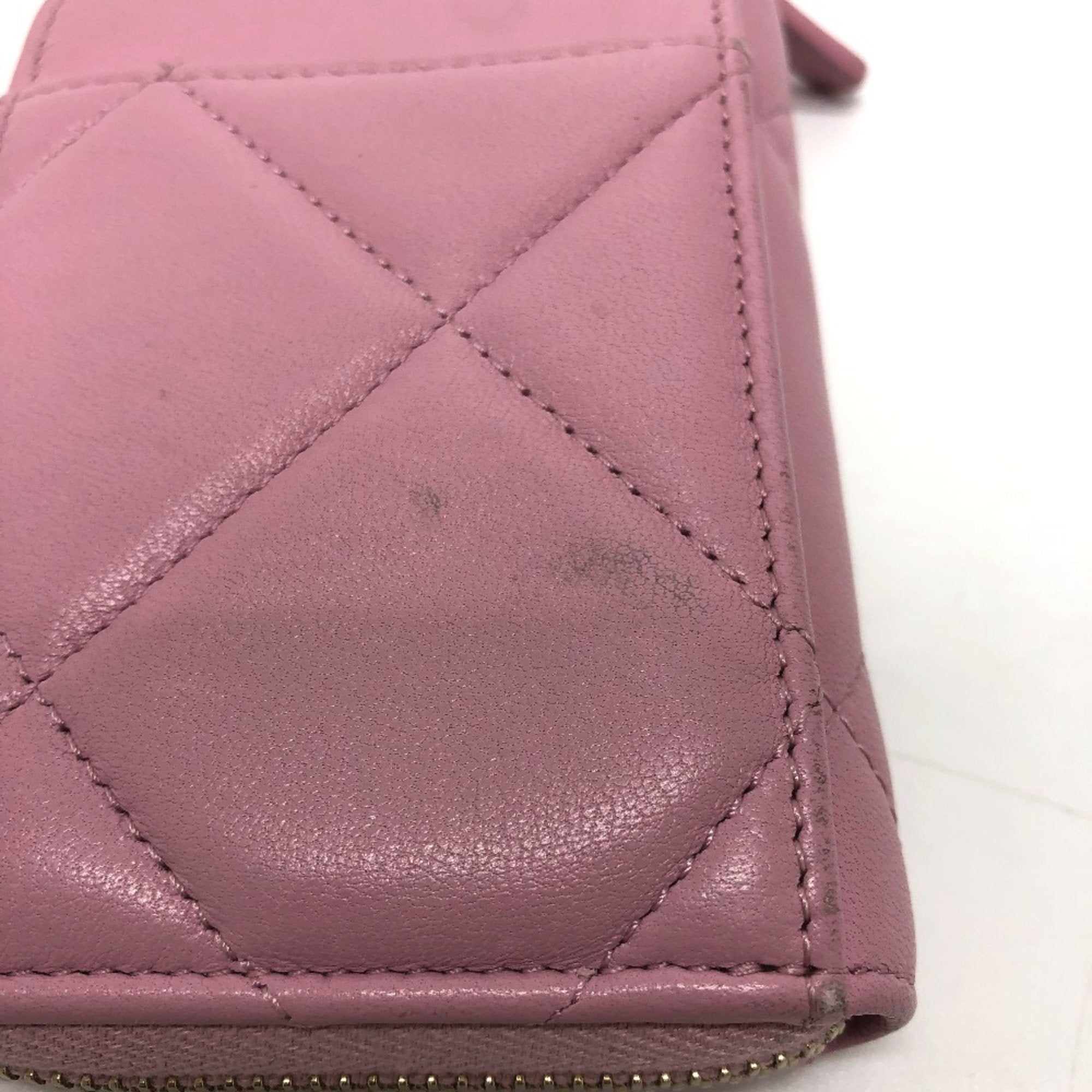 Chanel Pink Leather Coin Purse/Coin Case