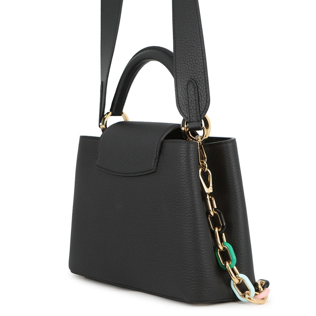 Louis Vuitton Black Noir Exotic Leather Handbag Shoulder Bag