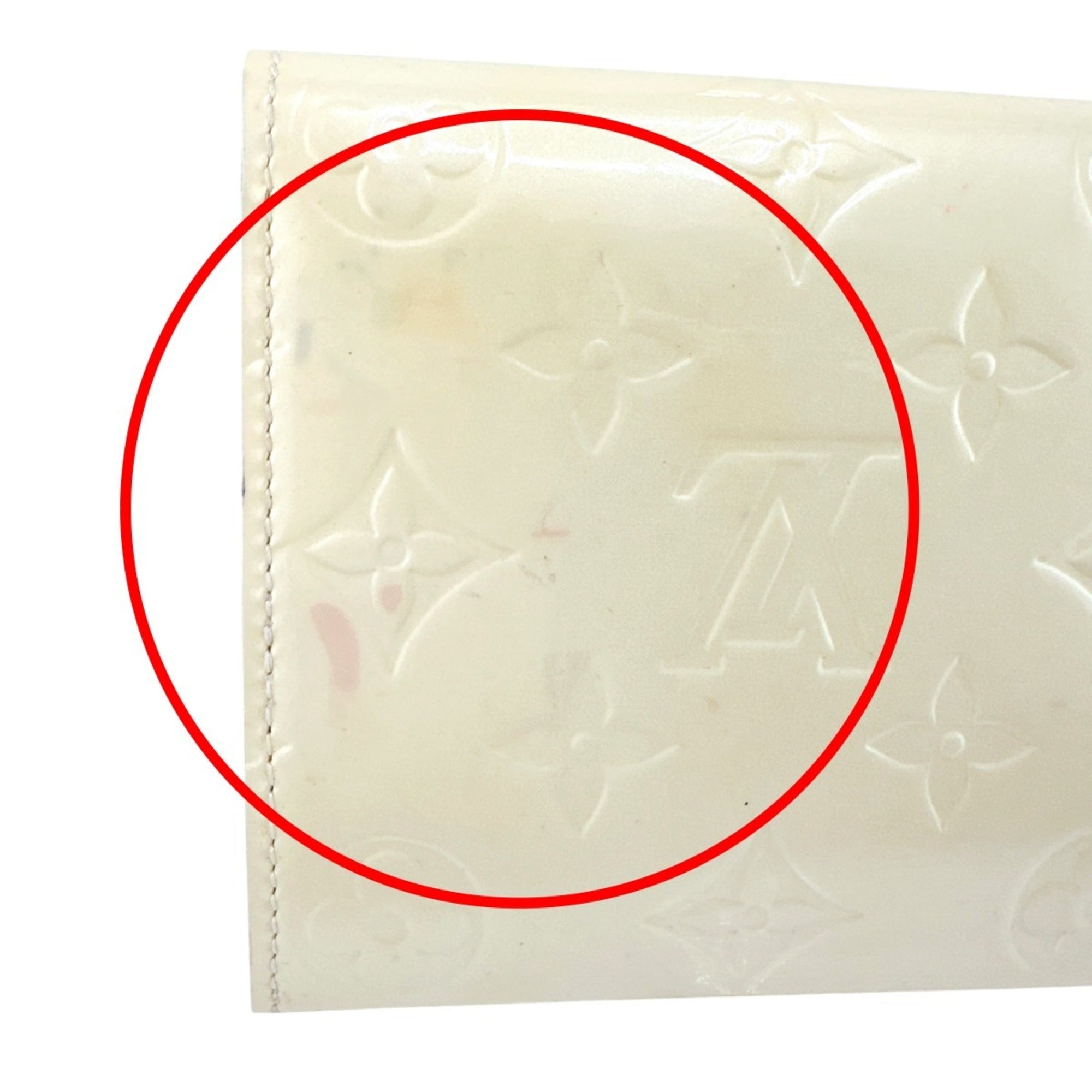 Louis Vuitton Cream White Monogram Vernis Long Wallet (Tri-Fold)