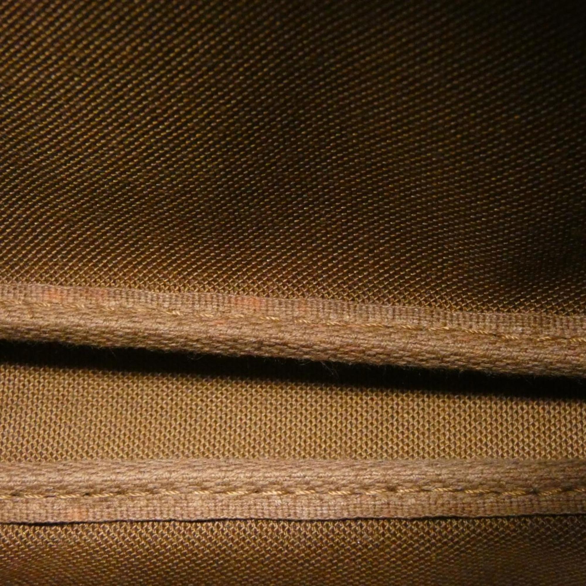 Louis Vuitton Marron Peach Coated Canvas Pochette Pouch