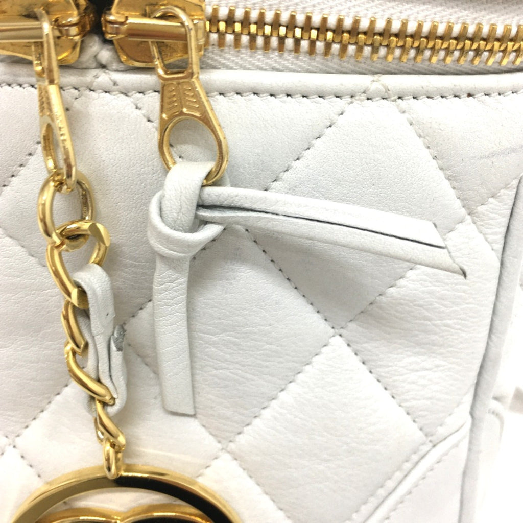 Chanel White Leather Shoulder Bag