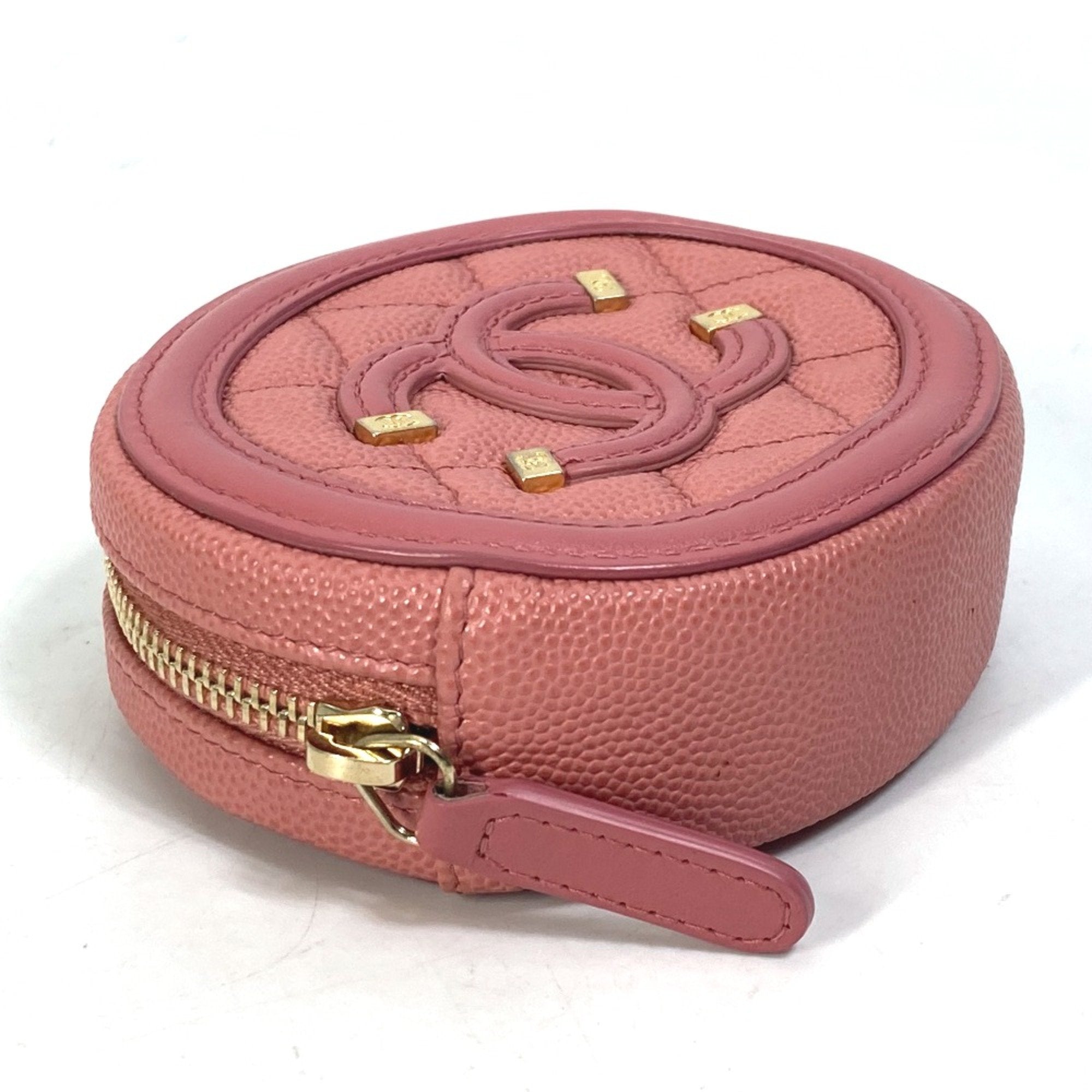 Chanel Pink Leather Coin Purse/Coin Case