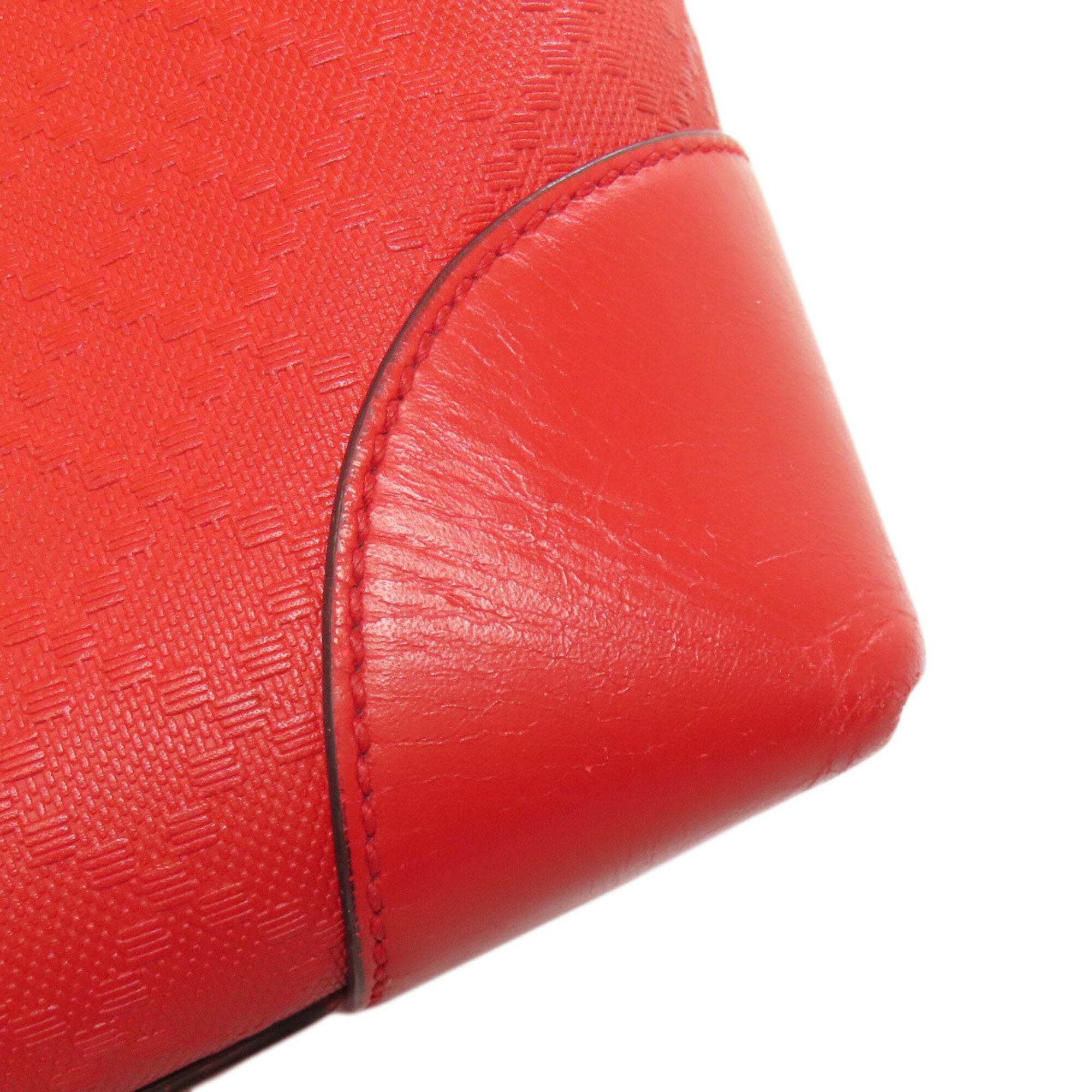 Gucci Red Color Leather Tote Bag (Pre-Owned)