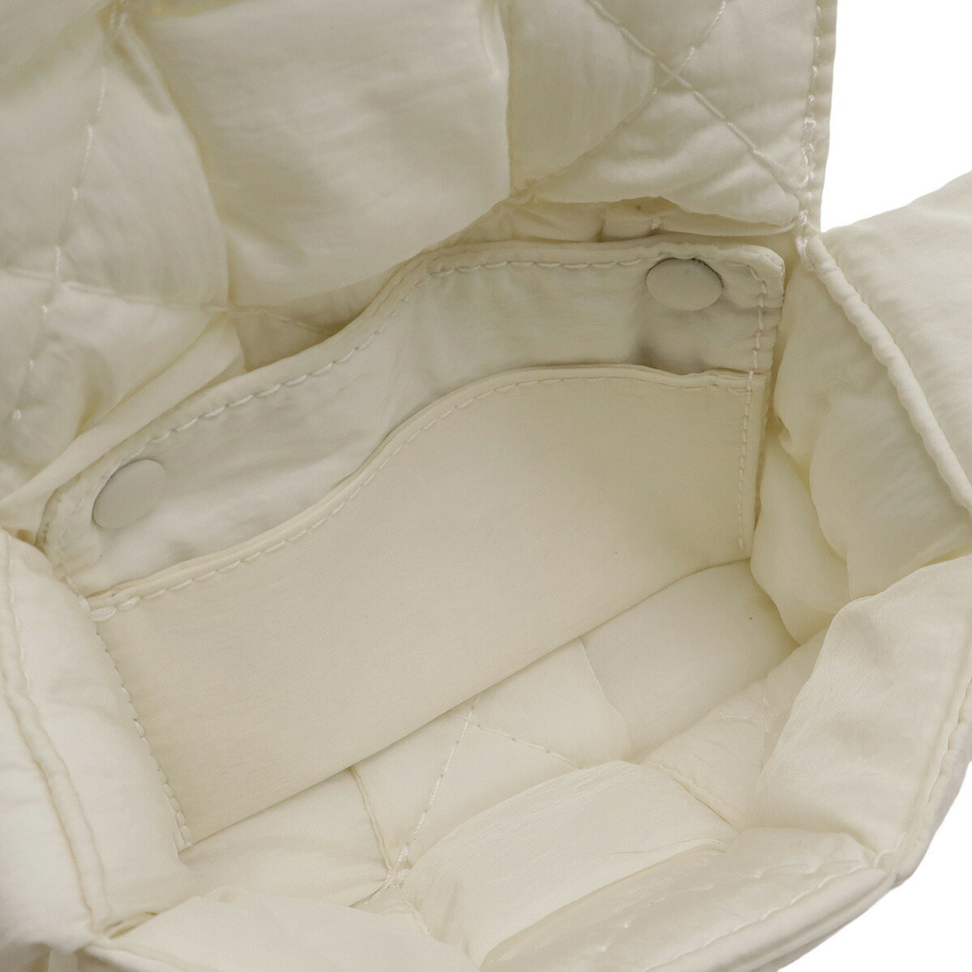Bottega Veneta White Nylon Pochette Shoulder Bag